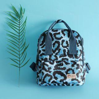 Leopard Print Oxford Backpack
