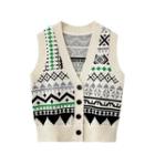 Geometric Knit Vest Off-white - One Size