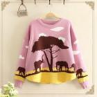 Elephant Print Sweater