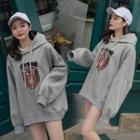 Tiger Embroidery Oversized Hoodie