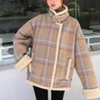 Fleece-lined Plaid Jacket Jacket - One Size