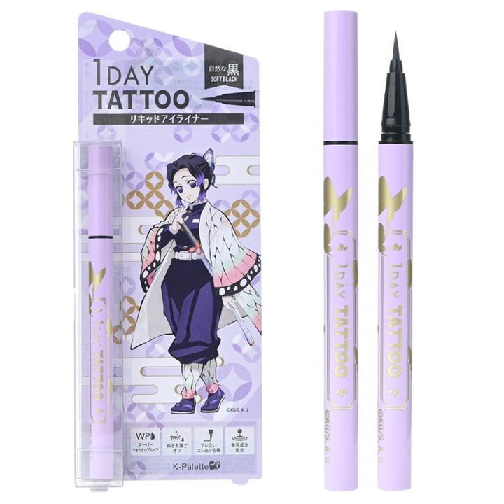 K-palette - Demon Slayer: Kimetsu No Yaiba 1 Day Tattoo Real Lasting Waterproof Eyeliner 24h Shinobu Kocho Soft Black Soft Black