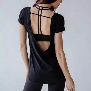 Cutout-back Short-sleeve Sport Top