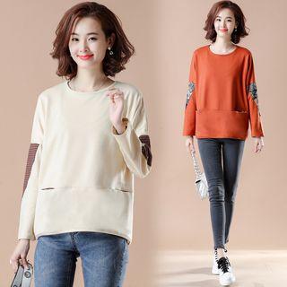 Panel Print Round-neck Sweatshirt