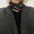 Dotted Contrast Trim Satin Neck Scarf