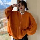 Zipped Knit Jacket Orange - One Size