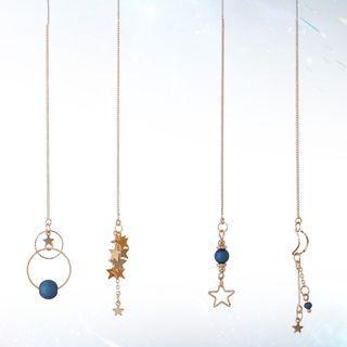 Moon & Star Asymmetrical Dangle Earring
