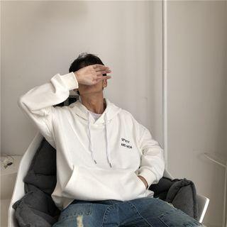 Lettering Asymmetrical Hem Hoodie