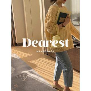 Ribbed Wool Blend Sweater One Size