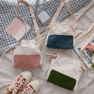 Color Block Drawstring Crossbody Bag