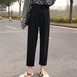 Straight-cut Pants Black - One Size