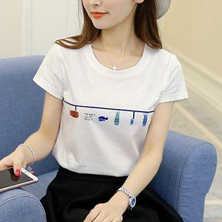 Fish Print Short Sleeve T-shirt