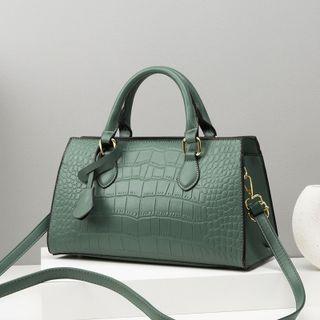 Croc Grain Crossbody Bag / Clutch / Set