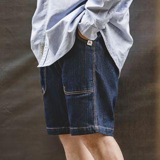 Stitch Drawstring Denim Shorts