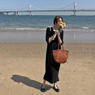 Ringer Knit Long Polo Shirtdress