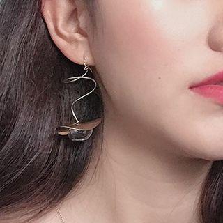 Disc Twirl Drop Earring 1 Pair - As Shown In Figure - One Size