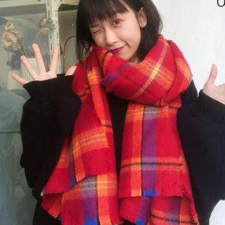 Plaid Scarf Plaid - Red - One Size