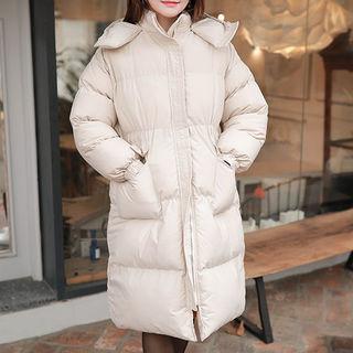 Hooded Flap-pocket Padded Coat