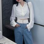 Cropped Shirt / Wide-leg Jeans
