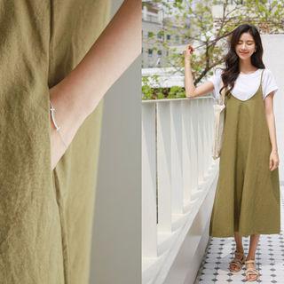 Linen Blend Wide-leg Jumpsuit