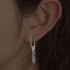 Layered Chain Earring With Earplugs - 1 Pc - Chain Earring - Silver - One Size