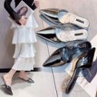 Pointy Pvc Strap Mules