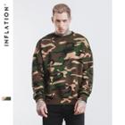 Brushed Fleece-lined Jungle-camo Pullover