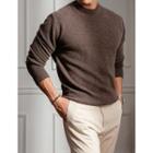 Crew-neck Wool Blend Knit Top In 9 Colors