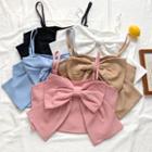 Ribbon-accent Cropped Camisole Top In 5 Colors