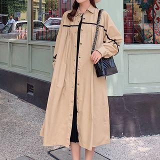 Long-sleeve Taped Midi Coat Dress