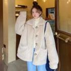 Oversize Long-sleeve Faux Furry Coat