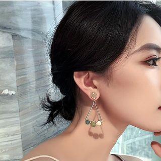 Alloy Disc Triangle Dangle Earring 1 Pair - As Shown In Figure - One Size