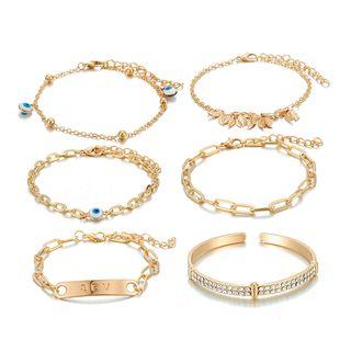 Set Of 6: Bracelet 9178 - Gold - One Size