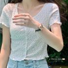 Short-sleeve Floral Lightweight Cardigan