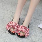 Stripe Bow Slippers