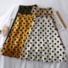 Faux-suede Dotted A-line Skirt