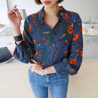 Bloom Print Chiffon Blouse