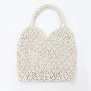 Woven-string Net Shopper Bag