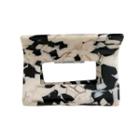 Marble Pattern Hair Claw Hair Clip - Square - Black & White - One Size