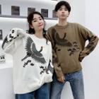Couple Matching Crane Jacquard Sweater