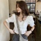 Short-sleeve Plain Blouse / Pants