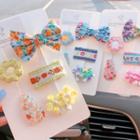 Set: Embroidered Flower Hair Clip (assorted Designs)