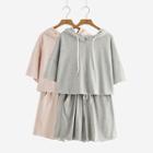 Set: 3/4-sleeve Hoodie + Shorts