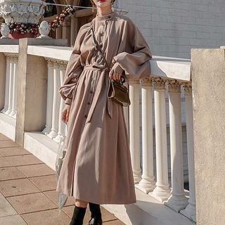 Long-sleeve Henley Midi Dress