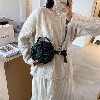 Beaded Circle Crossbody Bag