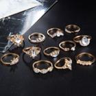 Set Of 12: Rhinestone Ring (assorted Designs) 8256 - One Size