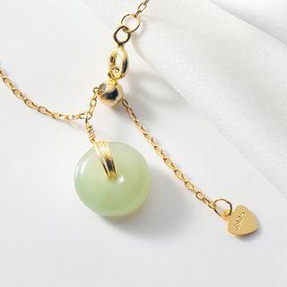 925 Sterling Silver Gemstone Pendant Necklace S925 Silver - Necklace - One Size