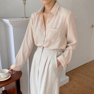 Pocket-patch Silky Shirt