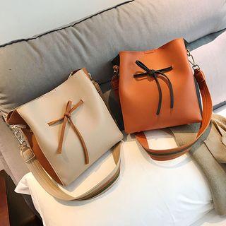Set: Colour Block Shoulder Bag + Pouch
