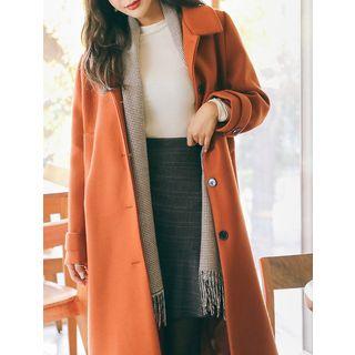 Plus Size Single-breasted Midi Coat
